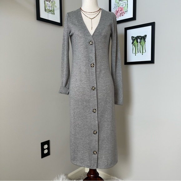 🐰 Forever 21 Lightweight Front Button Cardigan Sweater Dress - Picture 4 of 15